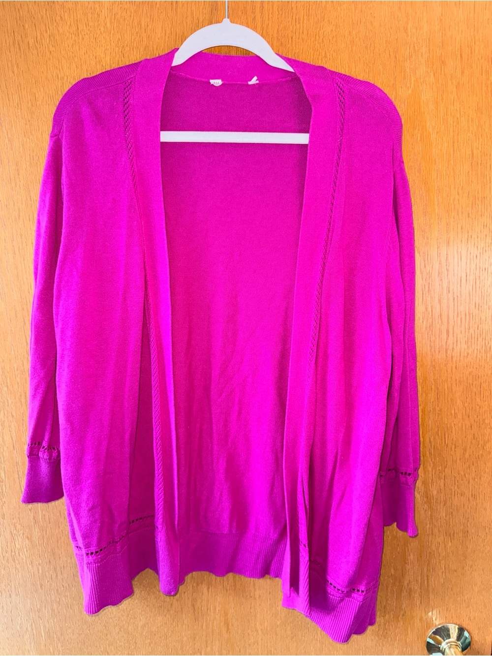 Nine West Open-Front Fuchsia Pink Cardigan